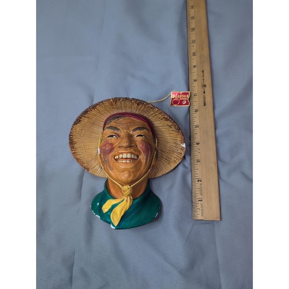 Vintage Bossons Coolie ChalkWare‎ Wall Mask (1963) Made In England - Picture 11 of 13